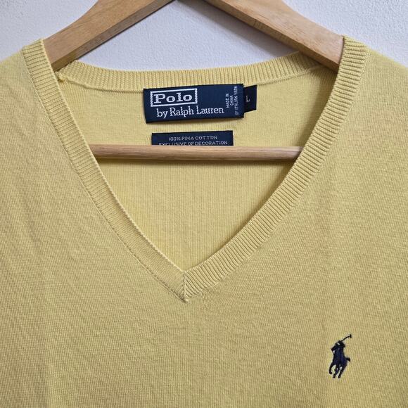 Polo Ralph Lauren Men Vintage 90s Y2K Preppy Classic Pima Cotton Sweater Vest L - Picture 3 of 10